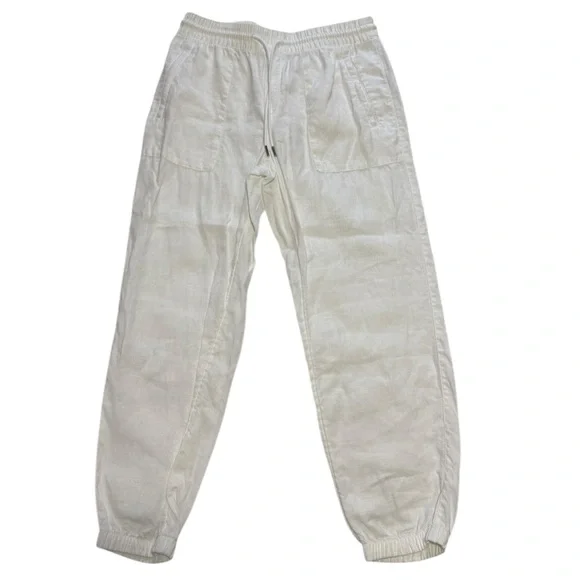 Athleta Cabo Linen White Jogger Pants size 8 - Picture 2 of 7